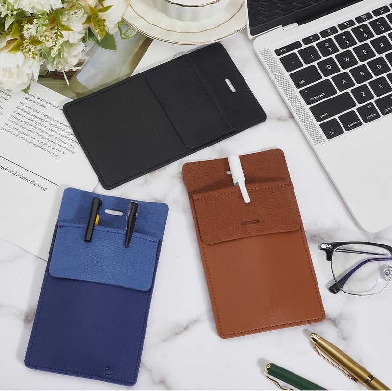 CALFOVERA 3PCS 3 Colors PU Leather Pocket Protector Pen Pouch Holder Durable Tool Organizer Multipurpose Heavy Duty Pencil Pocket Protector for Pointers Shirt Lab Coats Backpacks - Image 3